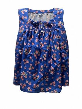 Women’s Blue Floral Sleeveless Blouse